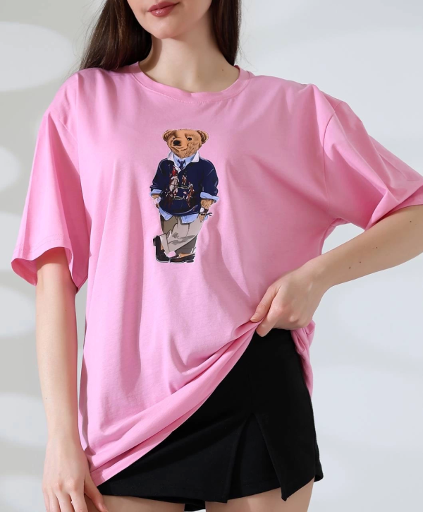 Ayıcıklı oversize tişört - Görsel 2