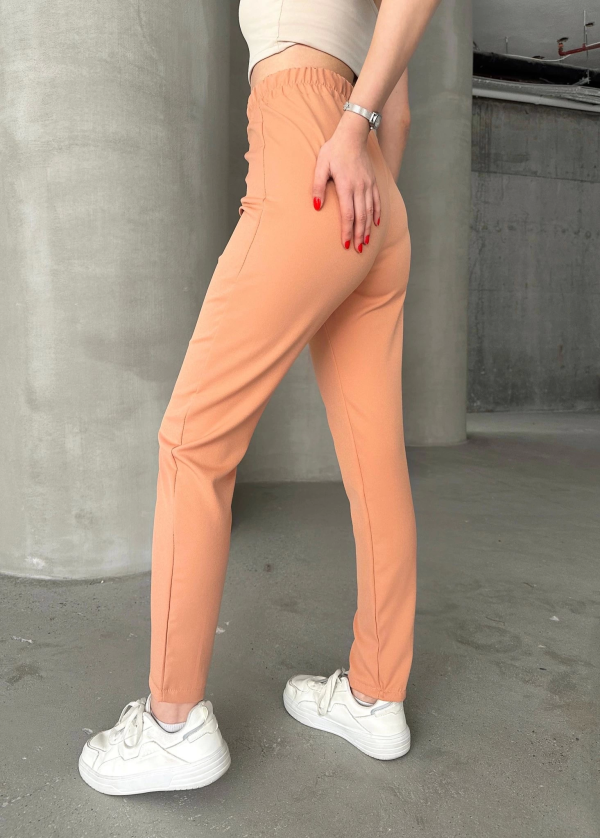 Beli lastikli karamel pantolon - Görsel 3