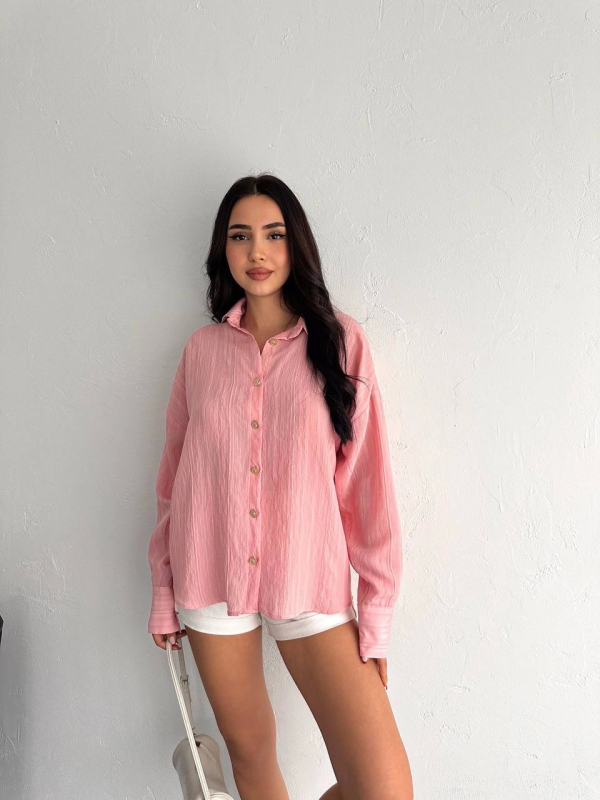 Çizgili oversize gömlek - Görsel 2