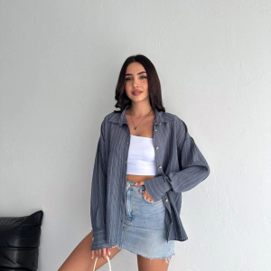 Çizgili oversize gömlek