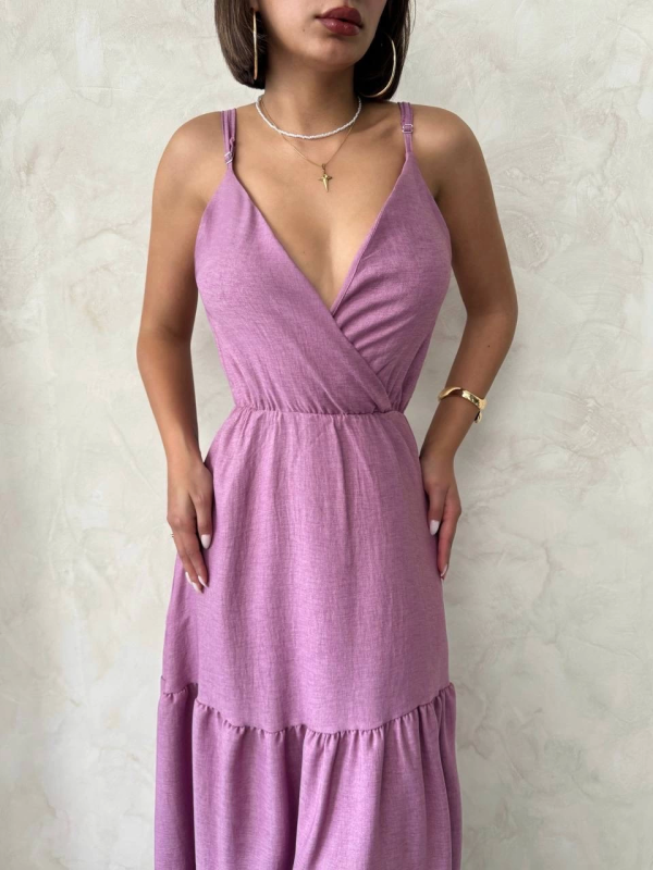 Fırfırlı katlı elbise s255049 - Görsel 7