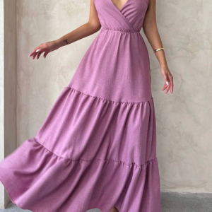 Fırfırlı katlı elbise s255049