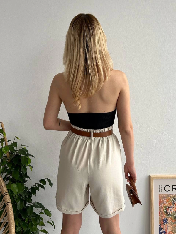 Gabardin kumaş şort - Görsel 2