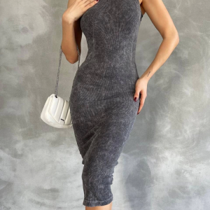 Halter yaka elbise aşit yıkamalı