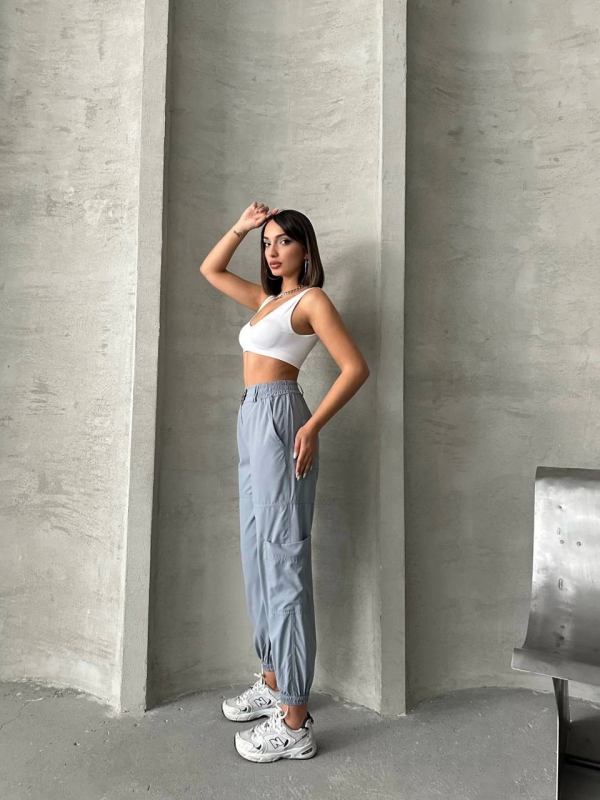 Jogger lastik paça pantolon - Görsel 6