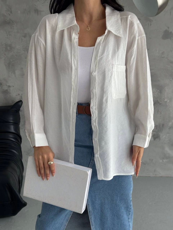 Modal oversize cepli gömlek - Görsel 2