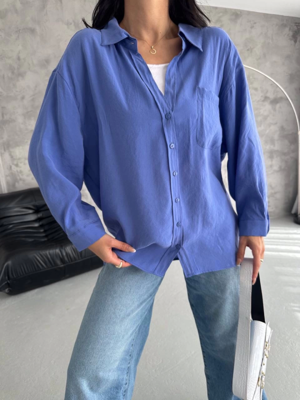 Modal oversize cepli gömlek - Görsel 4