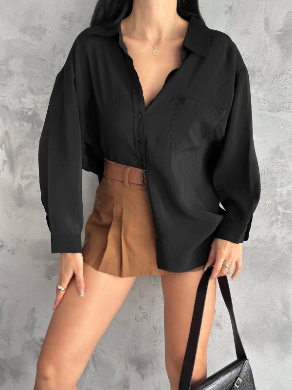 Modal oversize cepli gömlek - Görsel 4