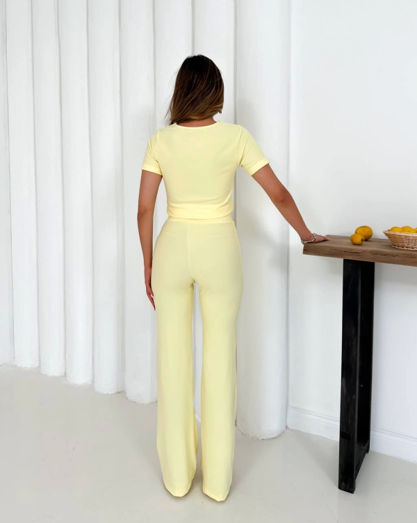 V aksesuarlı ottoman takım sarı s255850 - Görsel 3